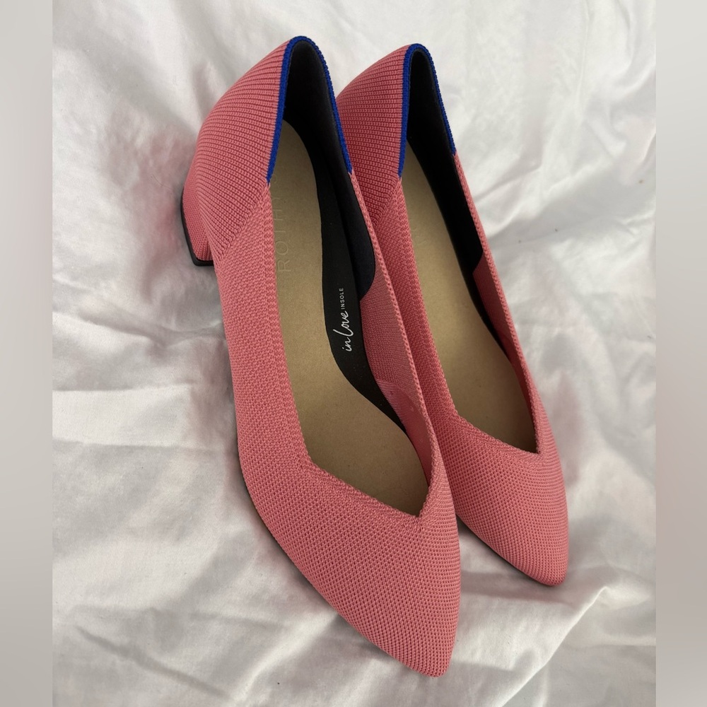 Rothy’s High Point Heel • Tulip Pink • Size 9 • Knit Pump w/ Box